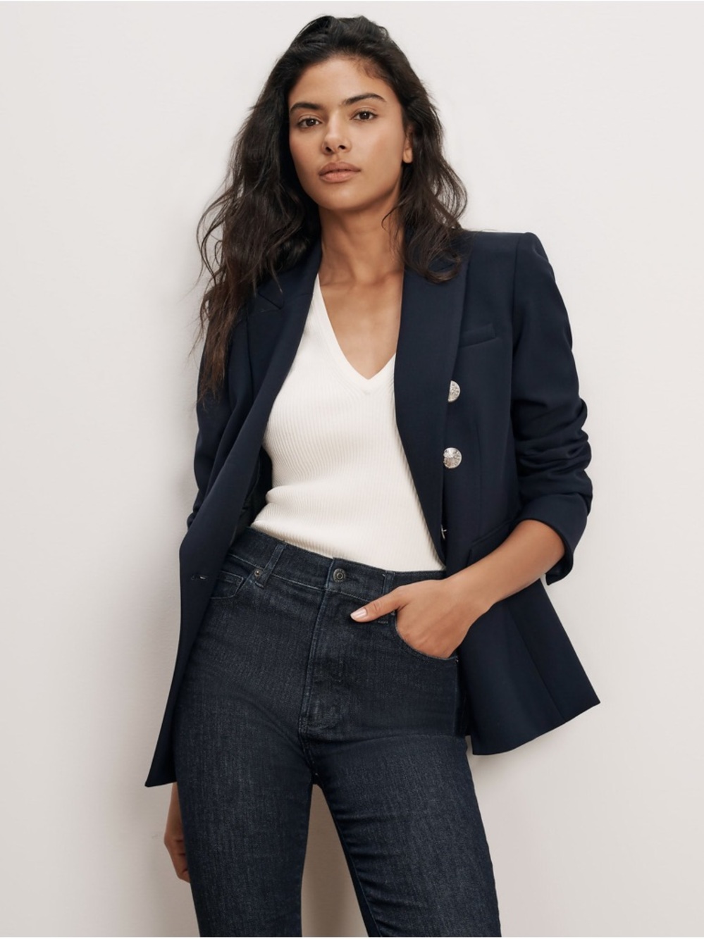 Veronica Beard Miller Navy Silver